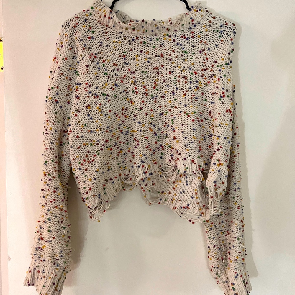 Multi color crop sweater. Worn only a couple times. Great condition